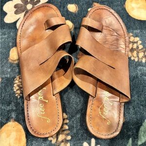 Free People Toe Loop Leather Sandals